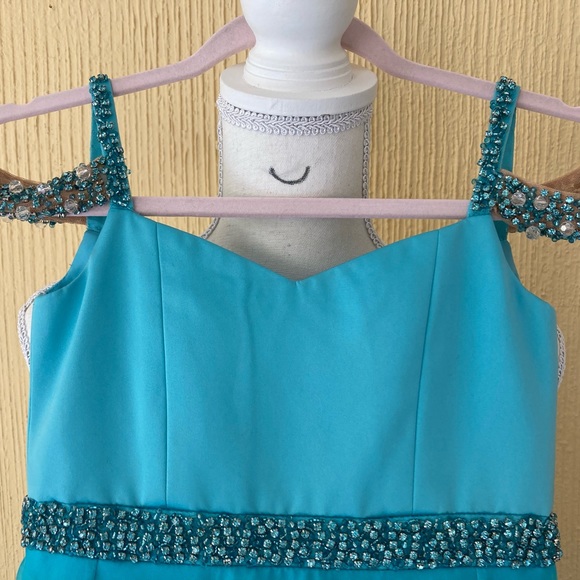 SHERRI HILL LITTLES GIRL BLUE PAGEANT DRESS K51259 SIZE 6 - Picture 3 of 10